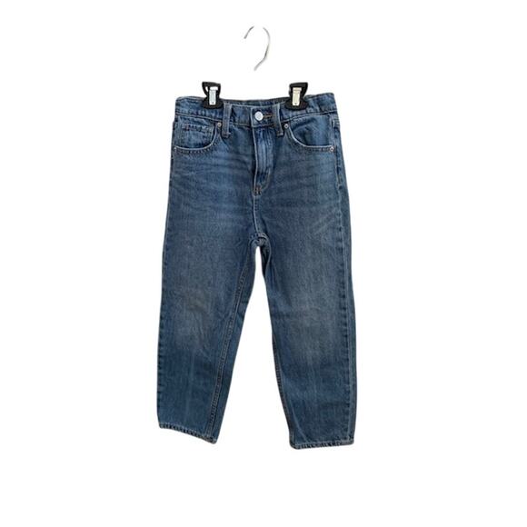 Old Navy-High-Waisted-Slouchy-Straight-Jeans-100% Cotton-Med. Wash-Girls-8 - Picture 6 of 6